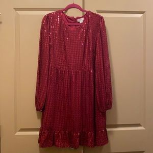 Cranberry Sparkle Holiday Dress